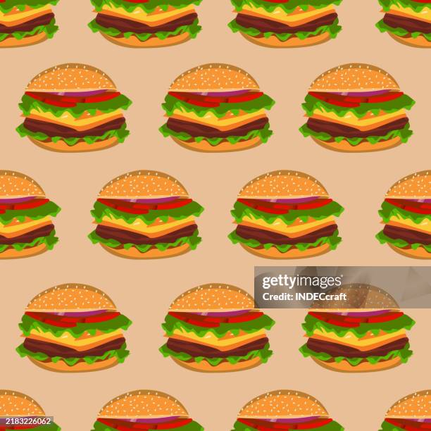 Hamburger Seamless Pattern, Foto de stock