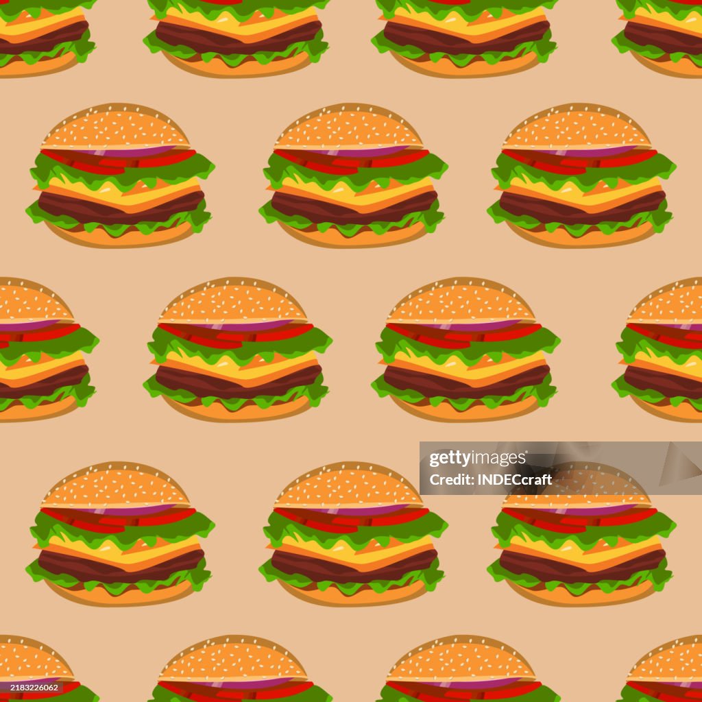 Hamburger seamless pattern
