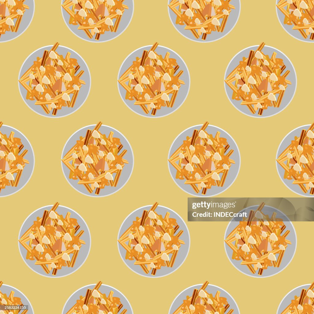 Poutine seamless pattern