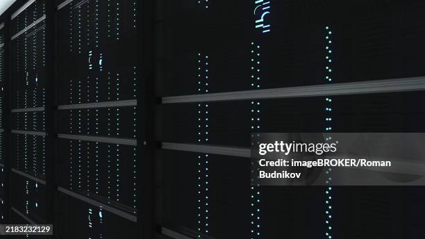 Modern Server Room Interior In Datacenter Web Network And Internet ...