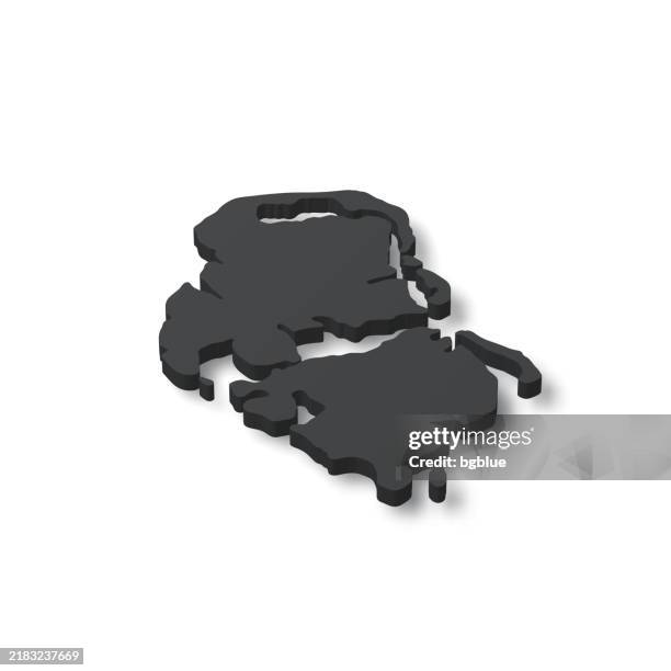 huahine - 3d black map on white background - french polynesia stock illustrations