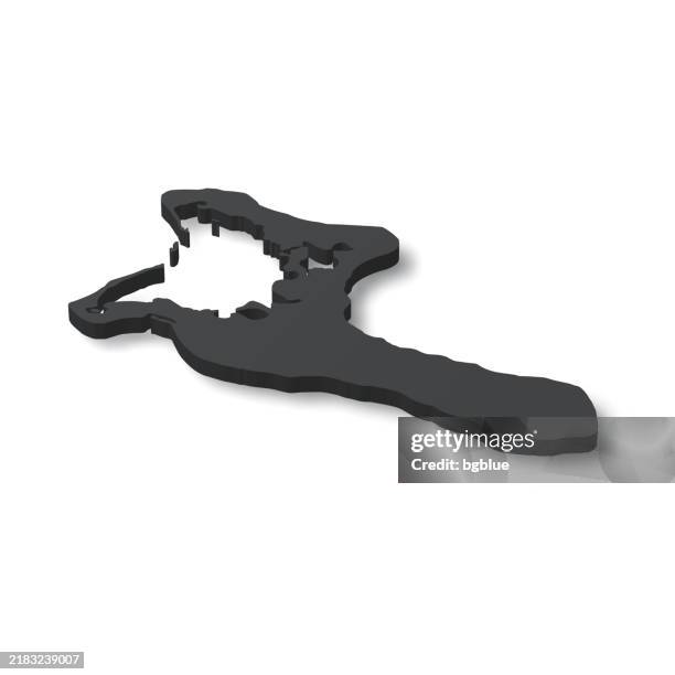 kiribati - 3d black map on white background - kiribati stock illustrations