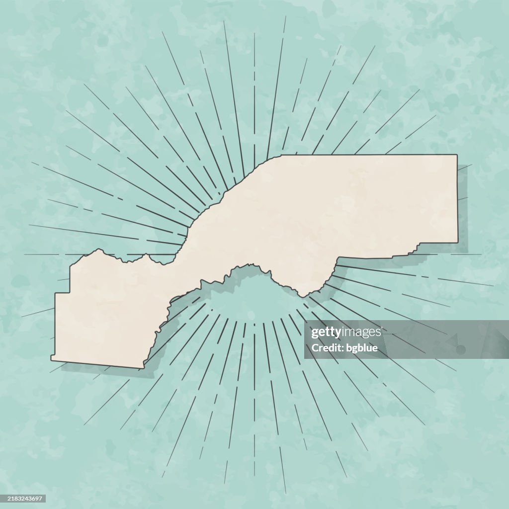 Placer County, California. Map in retro vintage style - Old textured paper