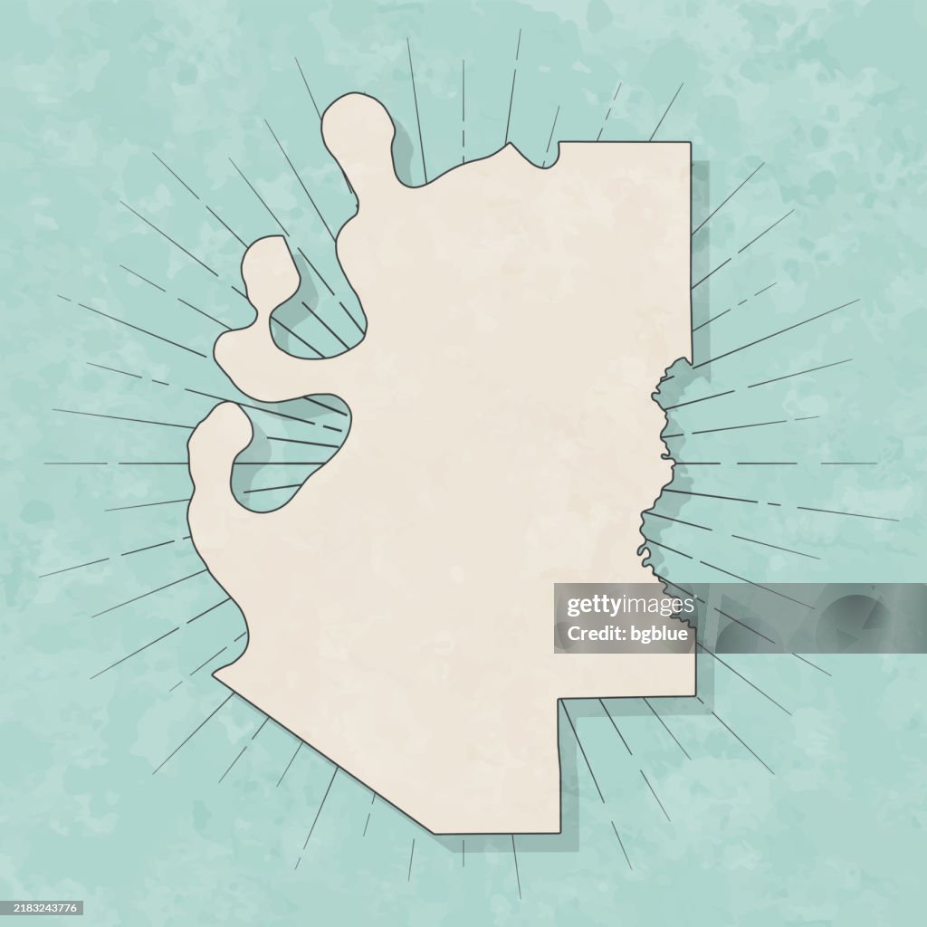 Tunica County, Mississippi. Map in retro vintage style - Old textured paper