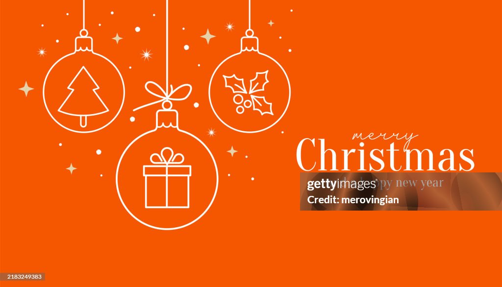 Merry Christmas and Happy New Year greeting card