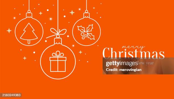 illustrations, cliparts, dessins animés et icônes de merry christmas and happy new year greeting card - bal