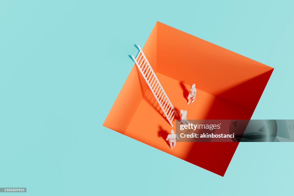 Achievement and ladder of success concept