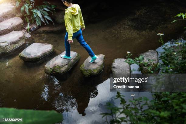 mujer caminando sobre escalones - subir o bajar escalones fotografías e imágenes de stock