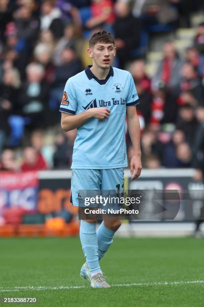 Joe Grey of Hartlepool United participates in the Vanarama National League match between York City and Hartlepool United at LNER Community Stadium,...