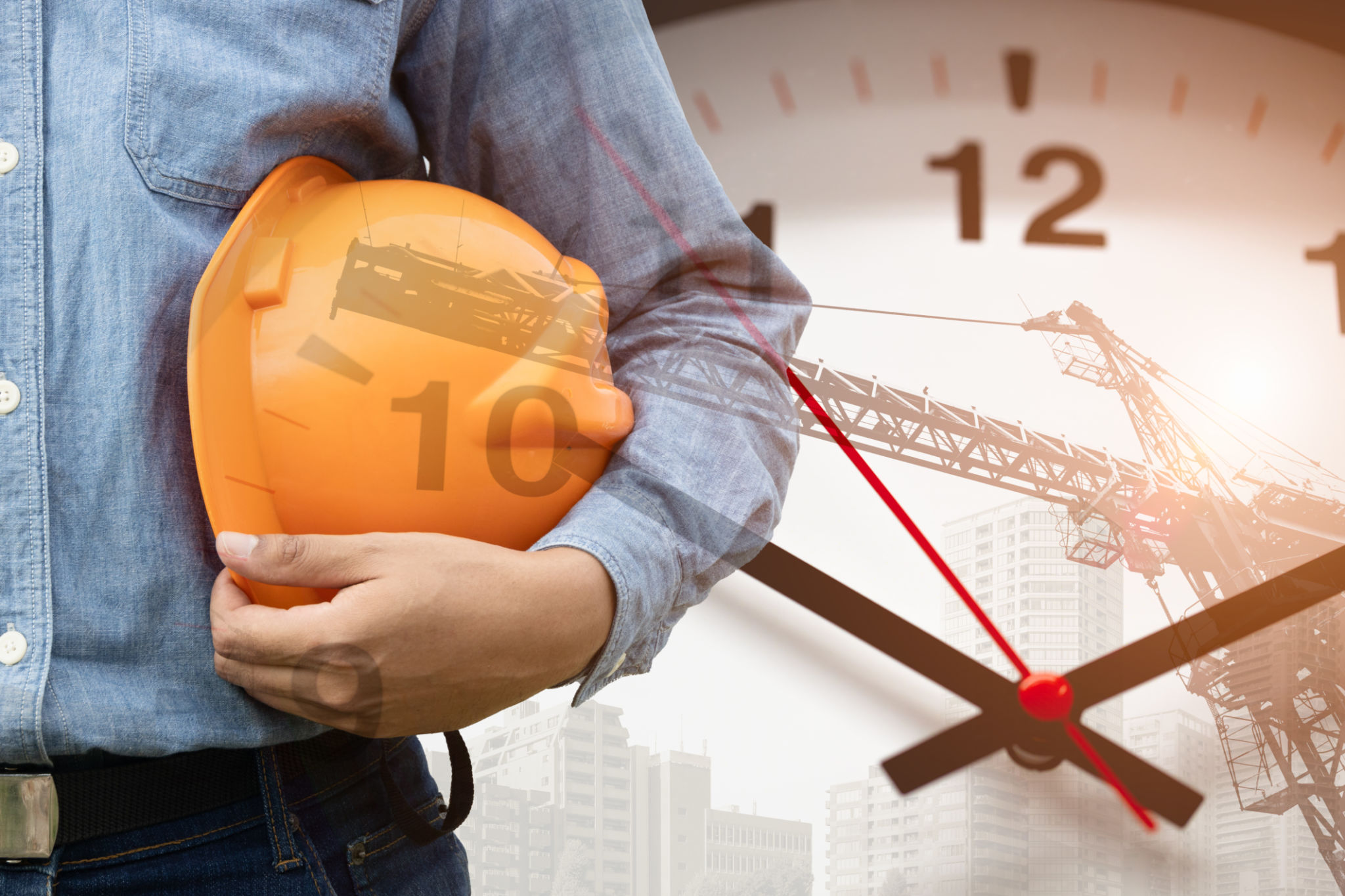 Construction Engineer Architect Project Management Builder Workers Work Against with Time Clock, Build Renovate Times Challenge Concept. Construction Engineer Architect Project Management Builder Workers Work Against with Time Clock, Build Renovate Times Challenge Concept.