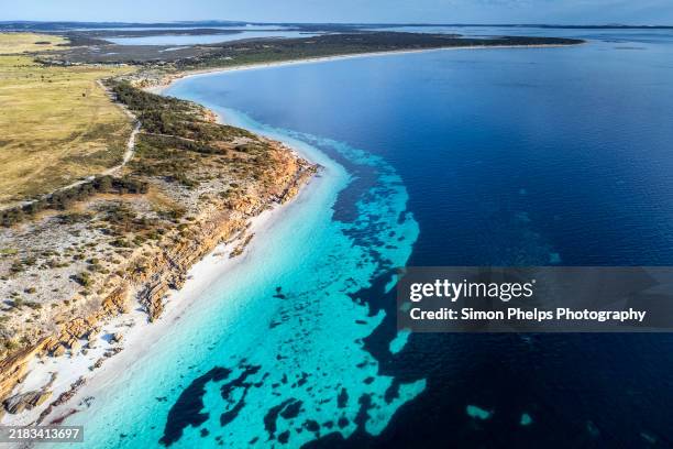 farm beach, eyre peninsula, south australia - south australia stock pictures, royalty-free photos & images