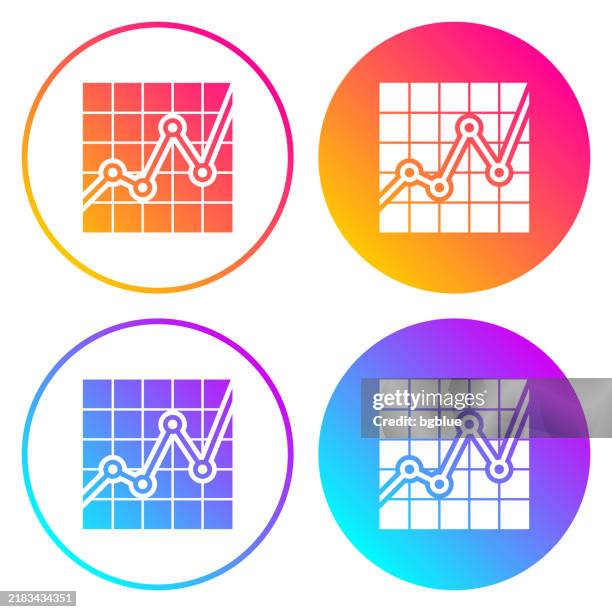 graph. round icons with color gradients - height difference stock illustrations