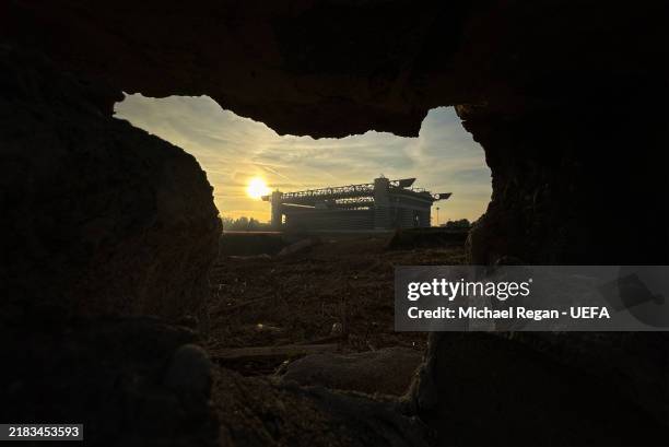 General view of the stadium before the UEFA Champions League 2024/25 League Phase MD4 match between FC Internazionale Milano and Arsenal FC at Stadio...