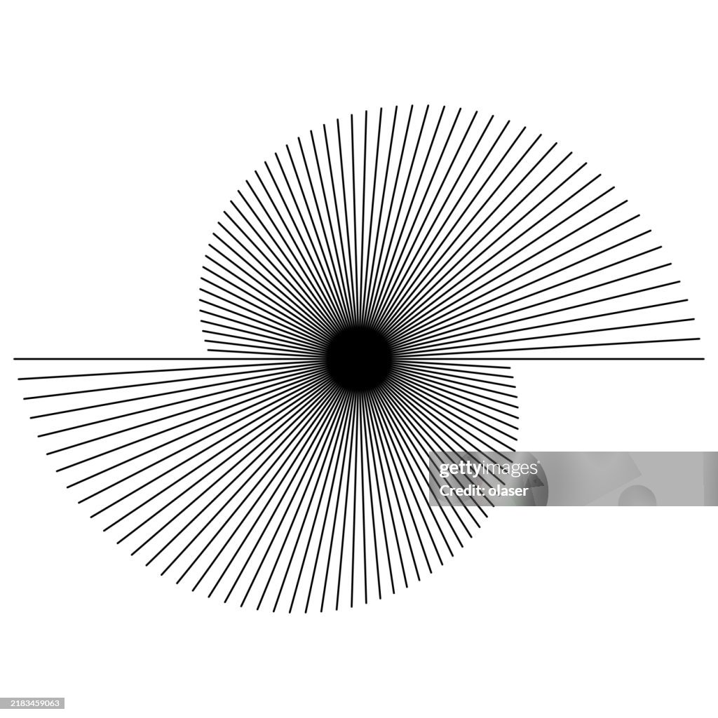 Black Radiating Pattern A Dynamic Black Spiral Pattern With Radiating Lines Creating An ...