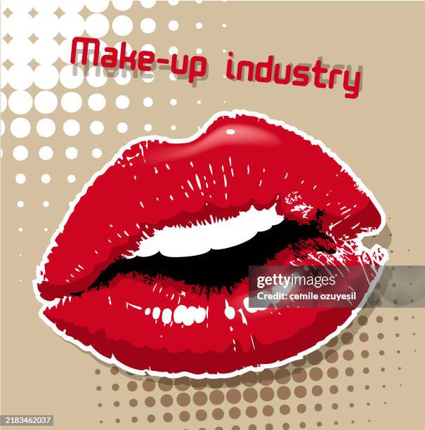 lipstick symbol - cosmetics industry stock illustrations