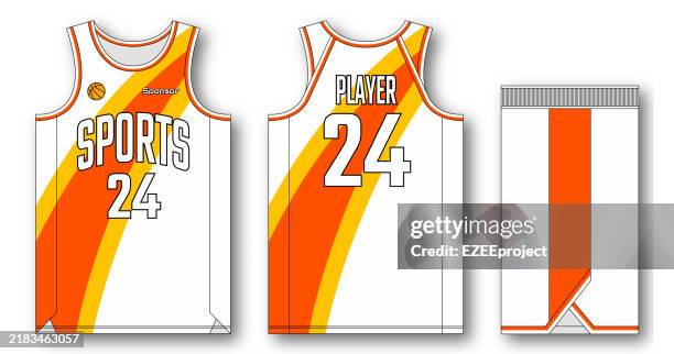 basketball tank top design template. jersey mockup. uniform jersey front and back view. - train side view isolated stock illustrations