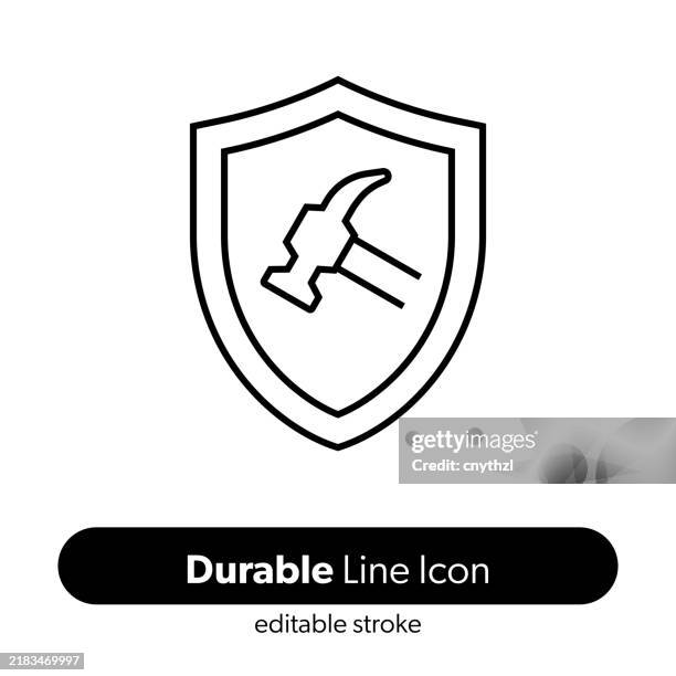 ilustrações de stock, clip art, desenhos animados e ícones de durable line icon. editable stroke vector icon. - resistência