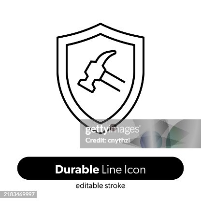 Durable Line Icon. Editable Stroke Vector Icon. Durable Line Icon. Editable Stroke Vector Icon.