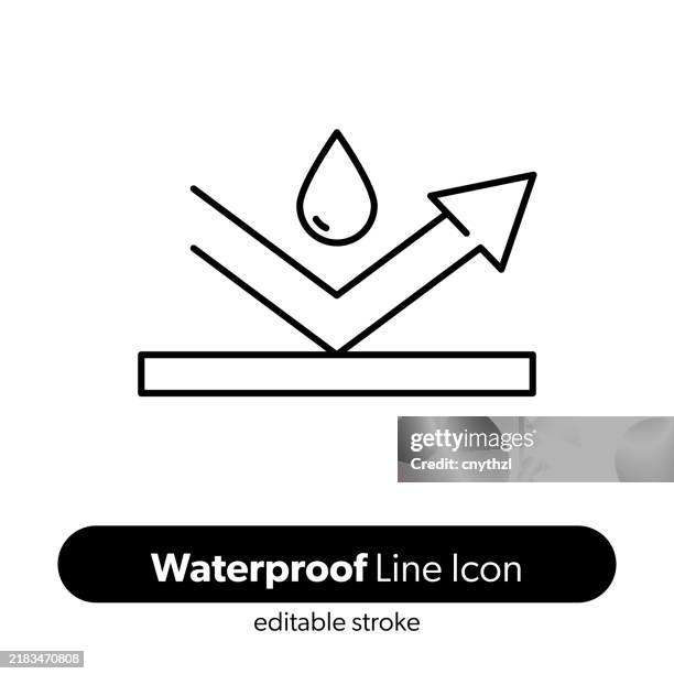 waterproof line icon. editable stroke vector icon. - pest control services stock illustrations