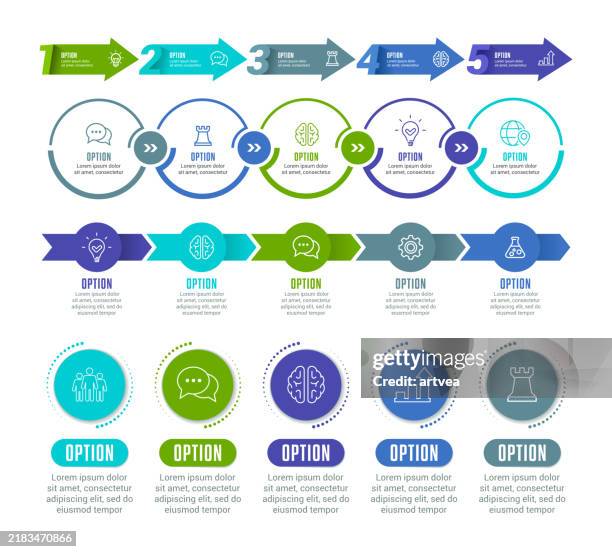 illustrations, cliparts, dessins animés et icônes de set of infographic elements - timeline