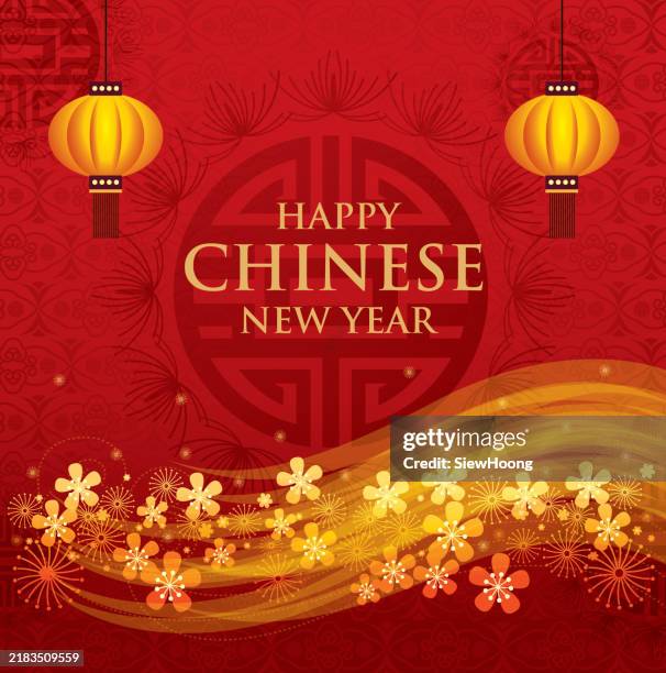 ilustraciones, imágenes clip art, dibujos animados e iconos de stock de saludos del festival de primavera - linterna china