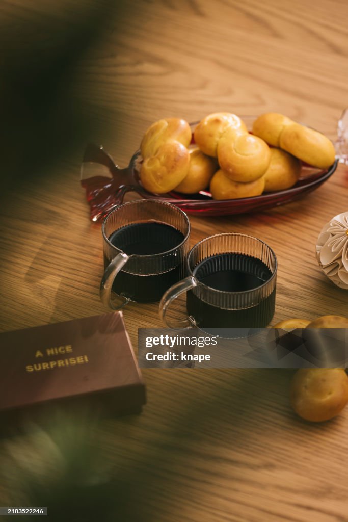 Christmas still life ³Ò±ôö²µ²µ and Lussekatt, saffronbuns and mulled wine