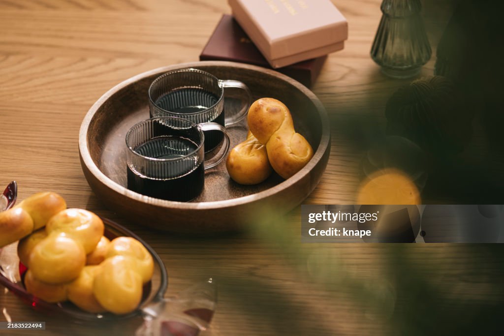 Christmas still life ³Ò±ôö²µ²µ and Lussekatt, saffronbuns and mulled wine