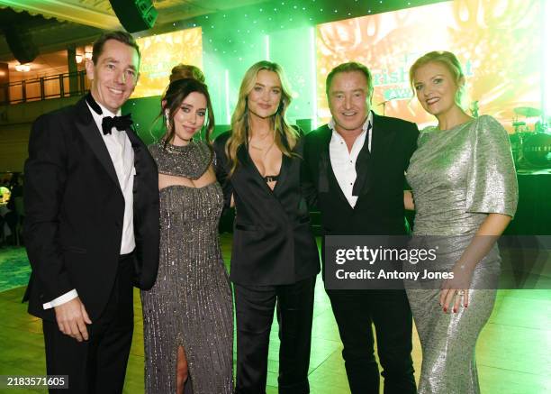 Ryan Tubridy, Una Healy, Laura Whitmore, Michael Flatley and Niamh O'Brien attend The Irish Post Awards 2024 at The Grosvenor House Hotel on November...