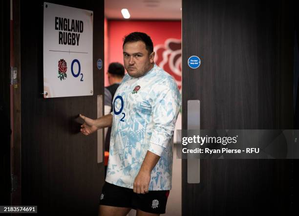 Jamie George of England walk out of the change rooms during the Autumn Nations Series 2025 match between England and Australia at Allianz Stadium on...