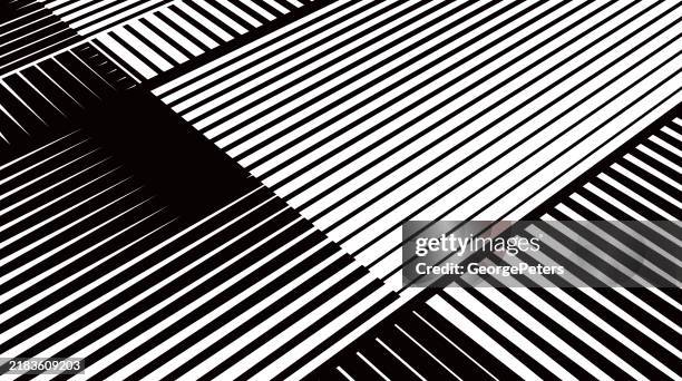 background with slanted stripes and geometric shapes - modern angular background stock illustrations
