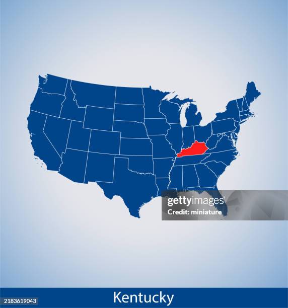 kentucky map - black and white map of the united states stock illustrations