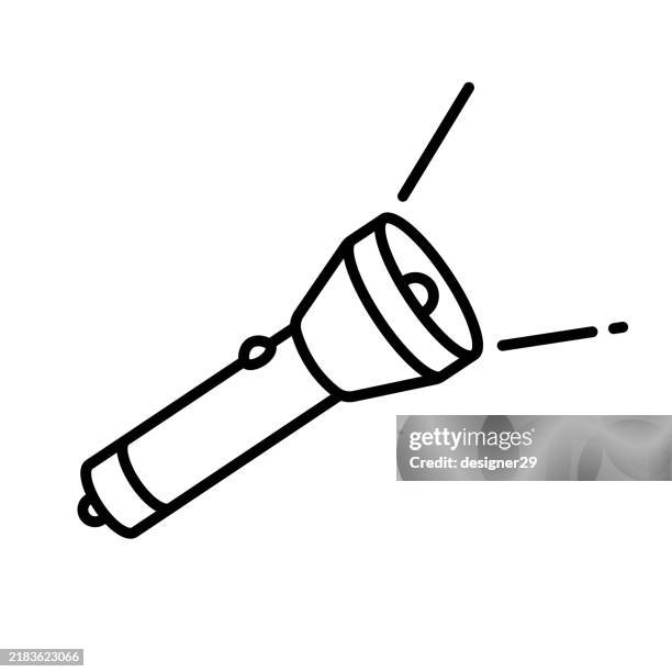 stockillustraties, clipart, cartoons en iconen met flashlight line icon vector design - flashlight