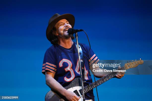 Eddie Vedder of Pearl Jam performs at Go Media Stadium on November 08, 2024 in Auckland, New Zealand.