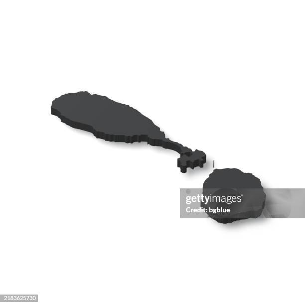 saint kitts and nevis - 3d black map on white background - st kitts stock illustrations