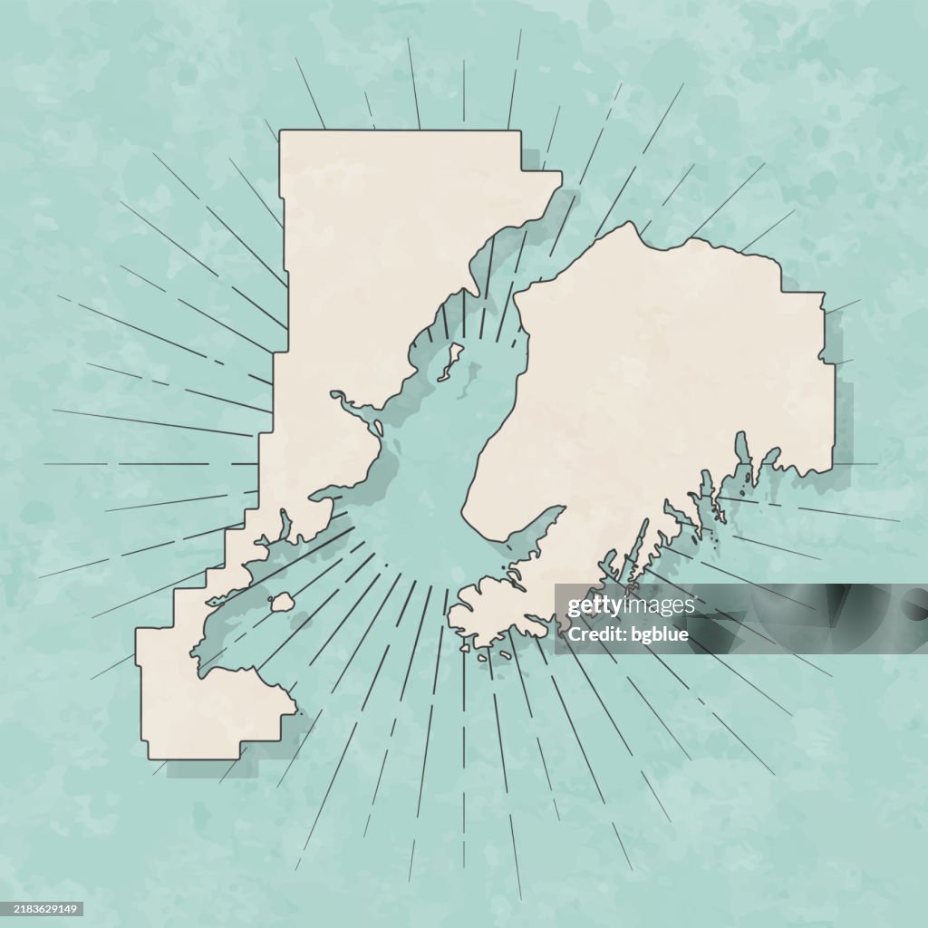 Kenai Peninsula, Alaska. Map in retro vintage style - Old textured paper