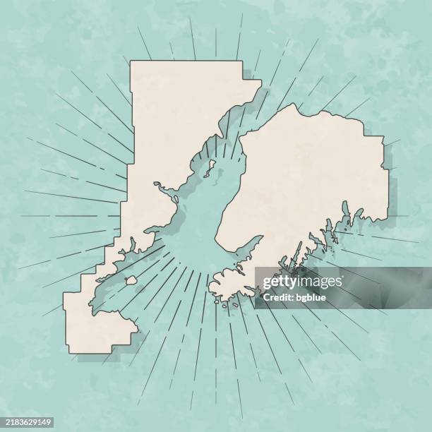 kenai peninsula, alaska. map in retro vintage style - old textured paper - kenai alaska stock illustrations