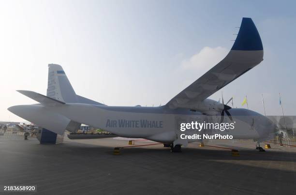 The W5000, the world's largest unmanned cargo plane, is shown at The 15th China International Aviation and Aerospace Exhibition in Zhuhai, China, on...