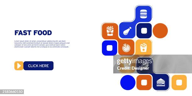 fast food related vector illustration. hamburger, cheeseburger, noodle, hot dog, sandwich, pizza - chicken nugget stock illustrations