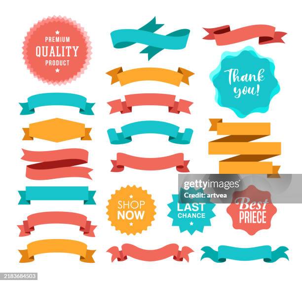 Image If Ribbons Set Of The Ribbons And Badges High-Res Vector Graphic - Getty Images