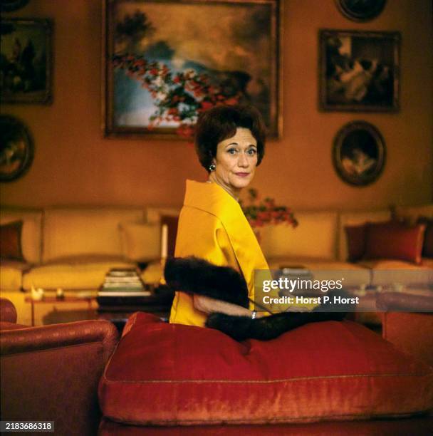 Wallis Simpson, Duchess of Windsor, in her home in the Bois de Boulogne in Paris.