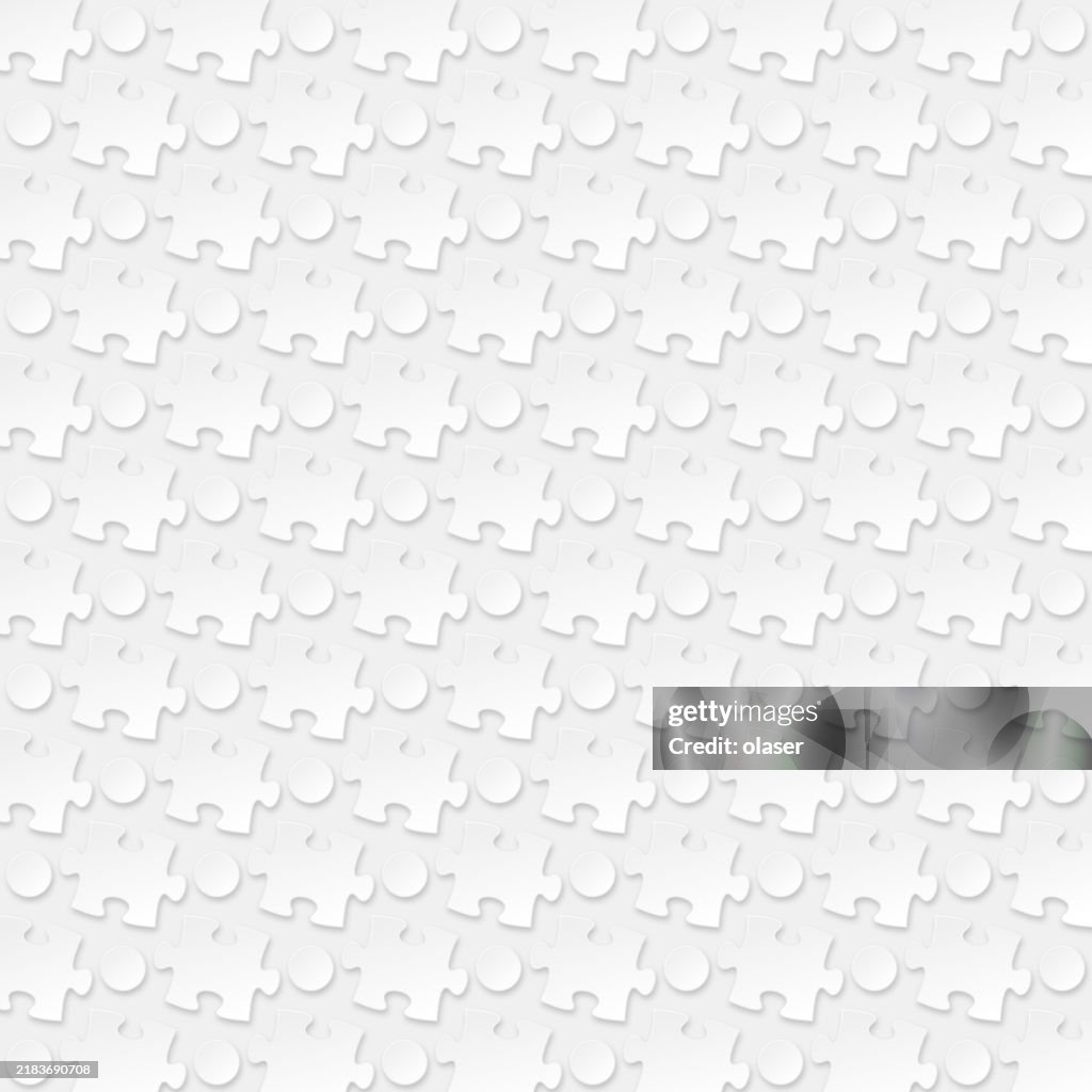 A Seamless Pattern Of Interlocking Puzzle Pieces In White High-Res ...