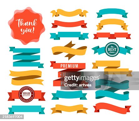 Que Ribbons Set Of The Ribbons High-Res Vector Graphic - Getty Images
