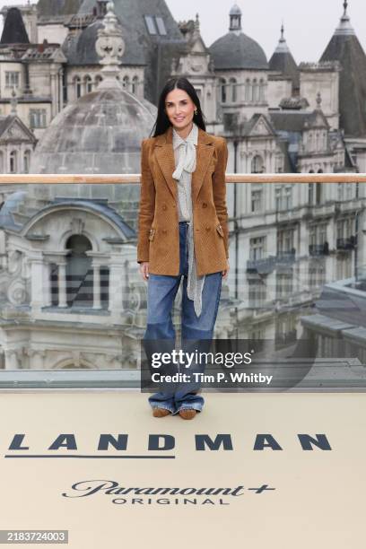 Demi Moore attends the "Landman" photocall ahead of the brand new series launching in the UK on Paramount+ at Corinthia Hotel London on November 08,...