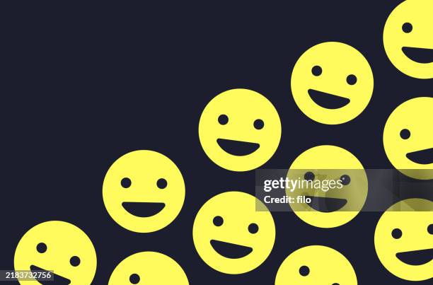 smiling happy faces - anthropomorphic stock illustrations