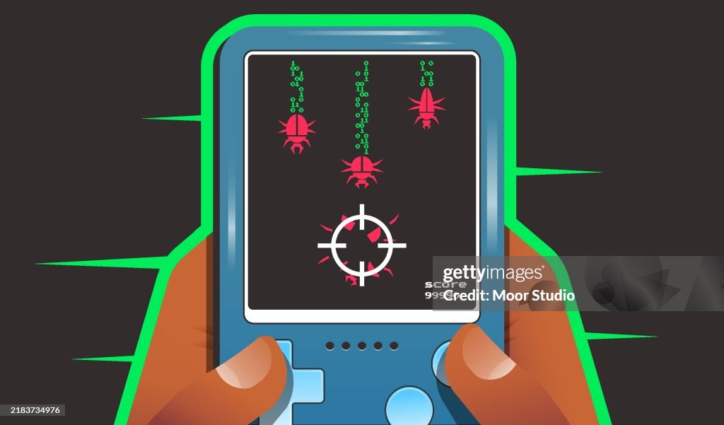Virus Destroying Computer Man Destroying Computer Viruses Vector Illustration High-Res Vector ...