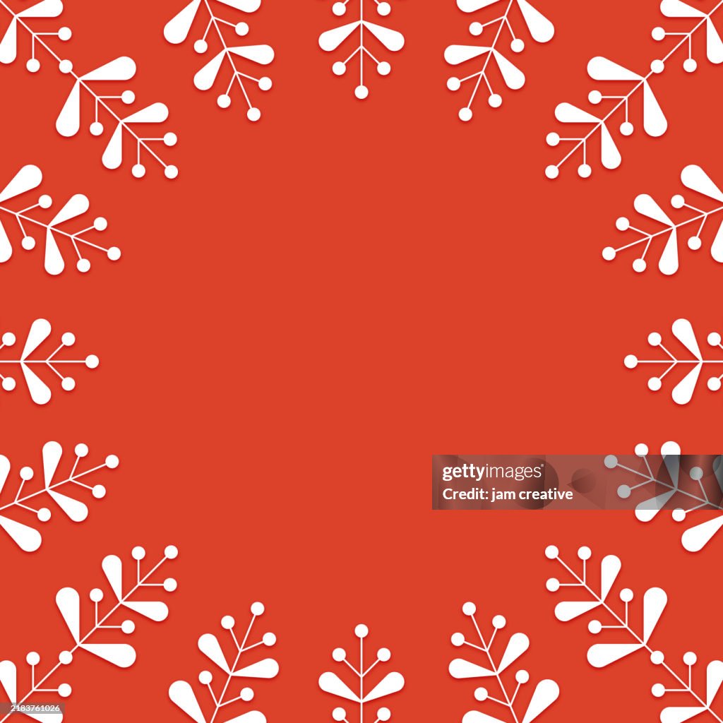 Abstract Botanical Folk Art Holiday Border