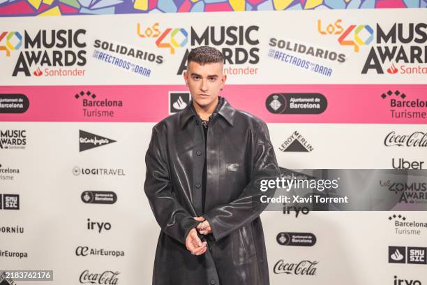 Recycled J attends the red carpet during LOS40 Music Awards Santander at Palau Sant Jordi on November 08, 2024 in Barcelona, Spain.