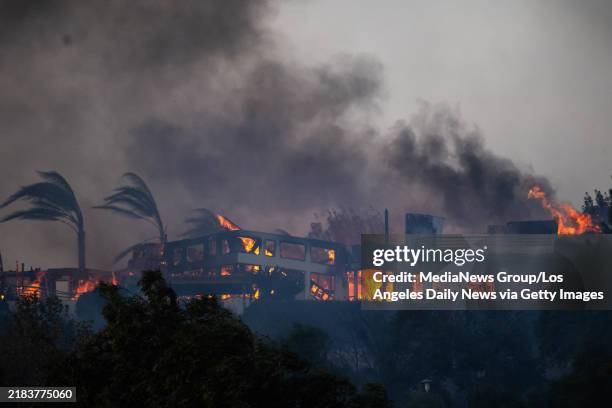Ventura County, CA The Mountain fire fueled by Santa Ana winds burns a home in the Camarillo hills on Wednesday, November 6, 2024.