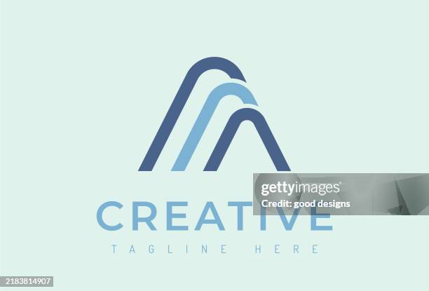 illustrations, cliparts, dessins animés et icônes de conception de logo de lettre triple a - lettre a