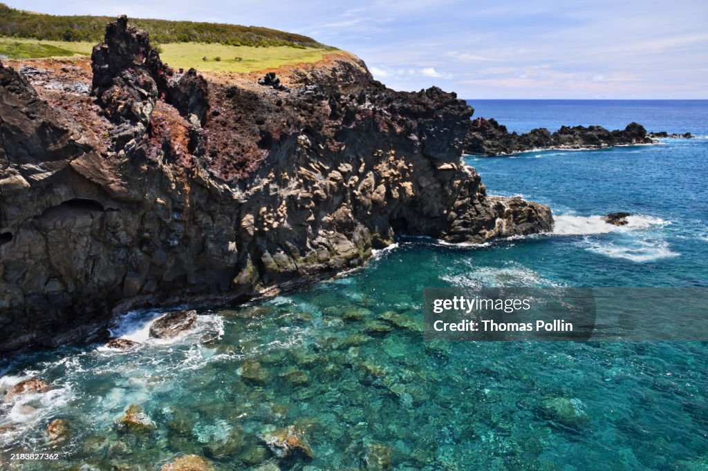 Ana Kai Tangata bay on Rapa Nui (Easter Island, Chile)